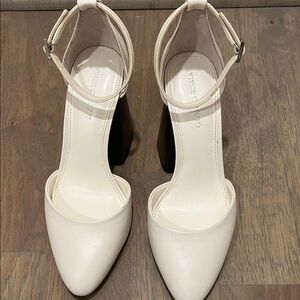 Vince Camuto Cream Ankle Strap Heels